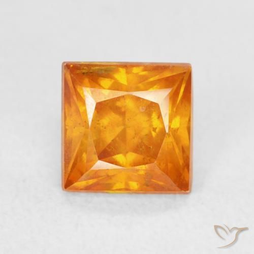 1.33ct Натуральный Абрикос Апельсин Сфалерит, Квадрат, SI