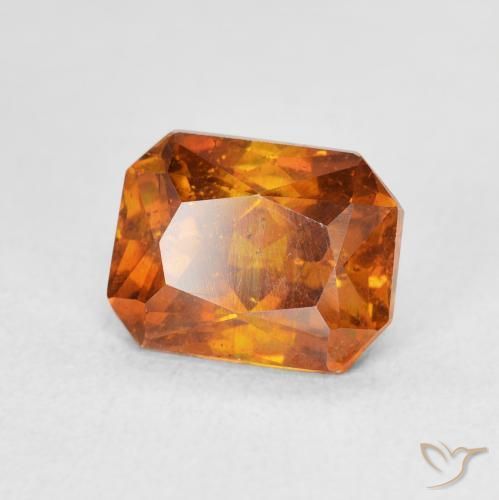 2.75 карата, натуральный Medium Dark-Orange Сфалерит, Октагон / Изумрудная Огранка, SI