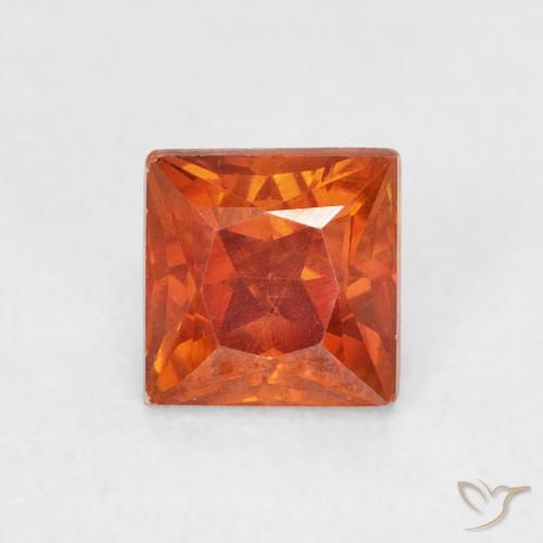 1.08ct Натуральный Огонь Оранжевый Сфалерит, Квадрат, SI