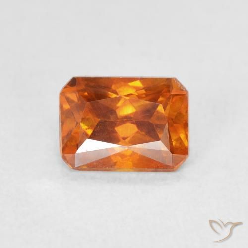 1.36ct Натуральный Сидр Апельсин Сфалерит, Изумрудная огранка, SI
