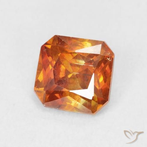 1.21 карата, натуральный Medium Dark-Orange Сфалерит, Октагон / Изумрудная Огранка, SI