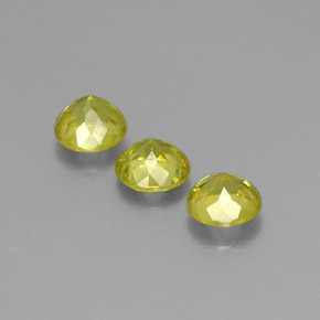  карата, натуральный Золотисто-зеленый Сфен, Огранка Круг, VS-SI