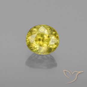 1.23ct Натуральный Кибер-желтый Сфен, Овал, SI