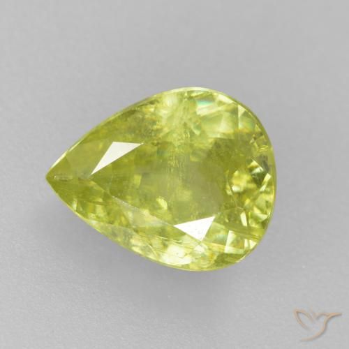 1.49ct Натуральный Лимонно-желтый Сфен, Форма груши, SI