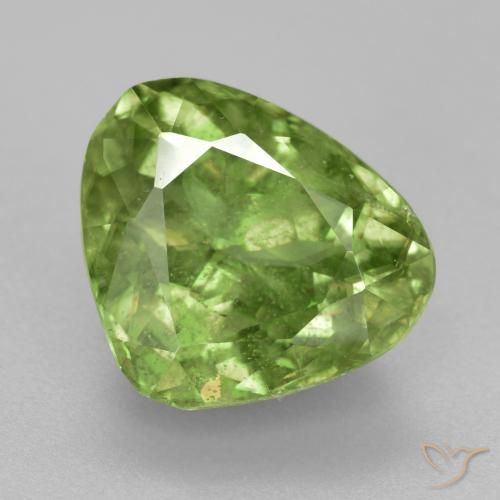 4.97ct Натуральный Теплый зеленый Сфен, Форма груши, VS-SI