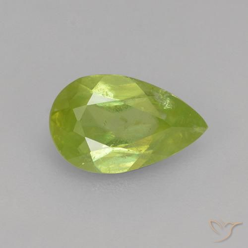0.75ct Натуральный Светло-желтый Сфен, Форма груши, VS-SI