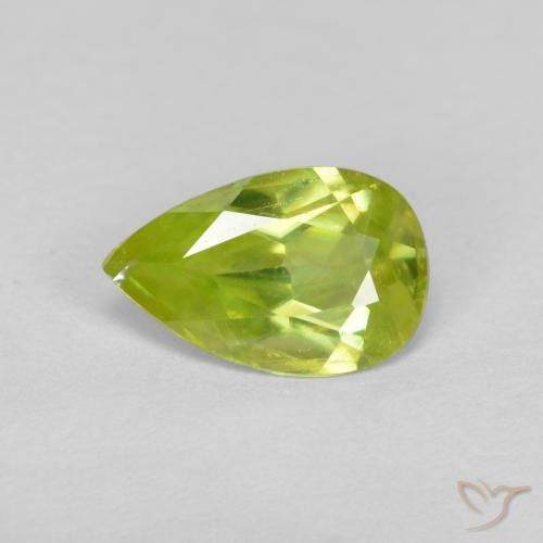 0.82ct Натуральный Светло-желтый Сфен, Форма груши, Чистота VS