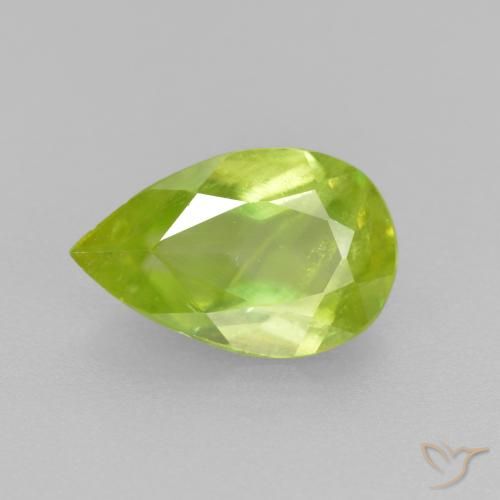 1.19ct Натуральный Ярко-лимонно-желтый Сфен, Форма груши, VS-SI