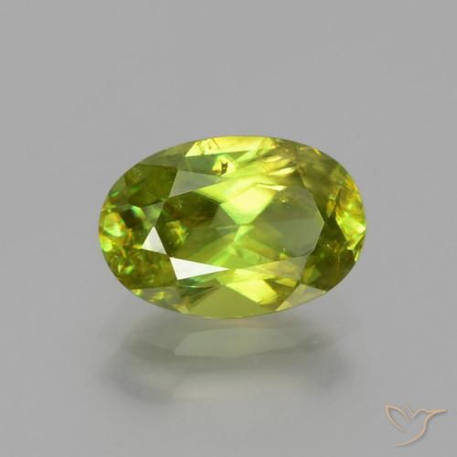 1.76ct Натуральный Ярко-зеленый Сфен, Овал, SI