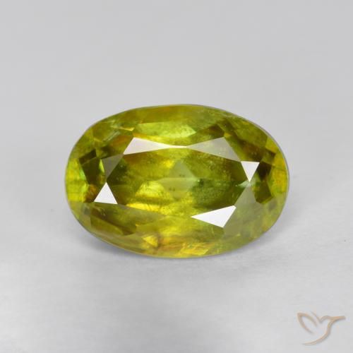 1.40ct Натуральный Средний желтый Сфен, Овал, SI