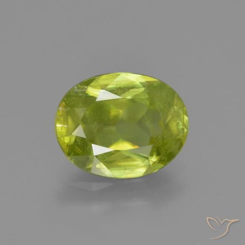 2.13ct Натуральный Средний желтый Сфен, Овал, SI
