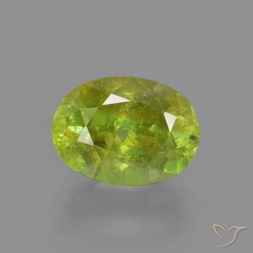 2.31ct Натуральный Ярко-зеленый Сфен, Овал, SI