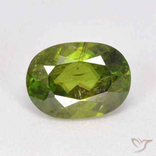 1.27ct Натуральный Средне-темно-зеленый Сфен, Овал, VS-SI