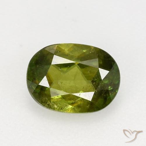 0.81ct Натуральный Средне-темно-зеленый Сфен, Овал, VS-SI