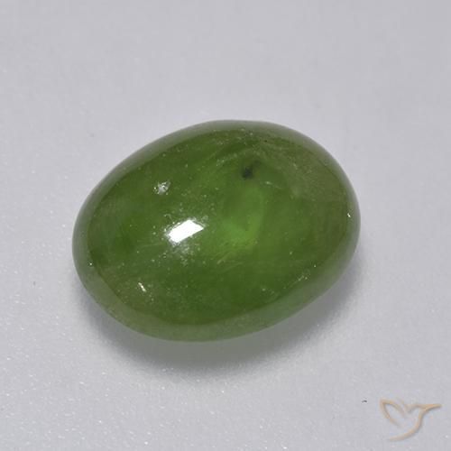 3.56ct Натуральный Ярко-зеленый Сфен, Овал, Полупрозрачный