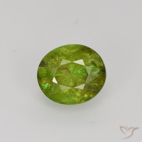 1.19ct Натуральный Травянисто-зелёный Сфен, Овал, VS-SI