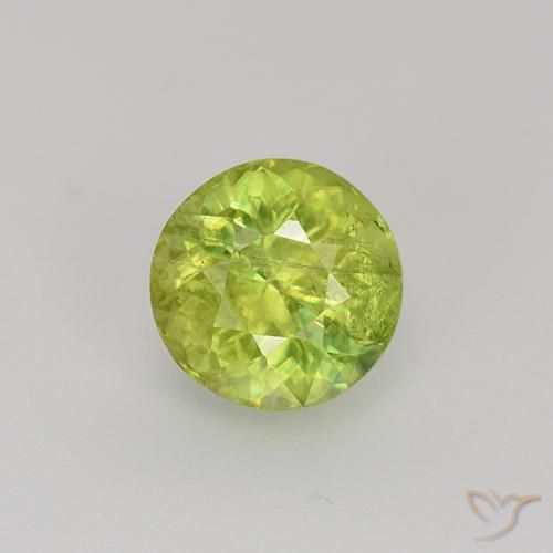 1.19ct Натуральный Светло-желтый Сфен, Круглый, VS-SI