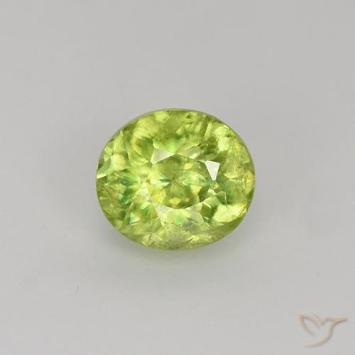 1.00ct Натуральный Светло-желтый Сфен, Овал, VS-SI
