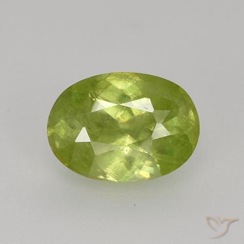 1.19ct Натуральный Ярко-лимонно-желтый Сфен, Овал, VS-SI