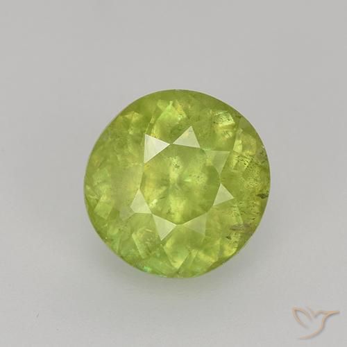 1.32ct Натуральный Светло-желтый Сфен, Круглый, VS-SI