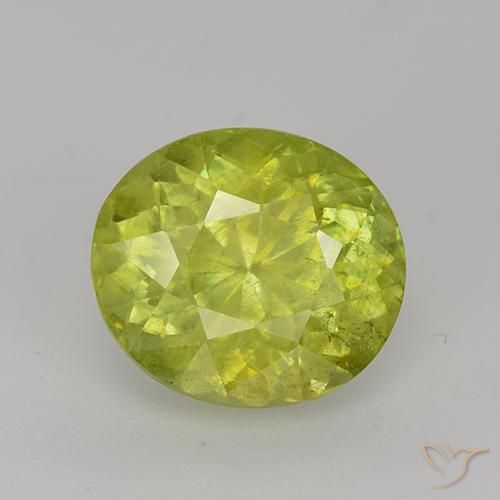 2.65ct Натуральный Средний желтый Сфен, Овал, VS-SI