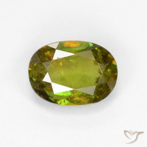 0.70ct Натуральный Теплый землисто-зеленый Сфен, Овал, VS-SI
