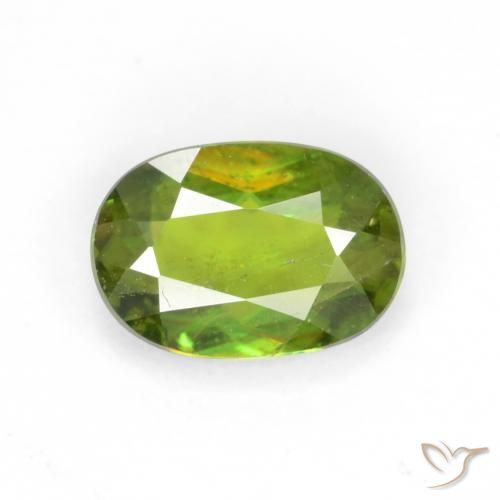 0.65ct Натуральный Травянисто-зелёный Сфен, Овал, VS-SI