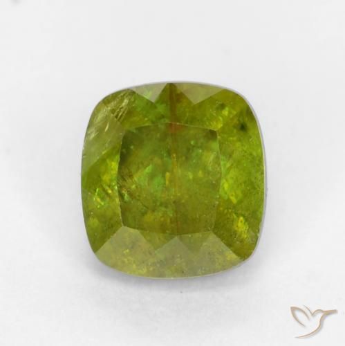 0.68ct Натуральный Теплый землисто-зеленый Сфен, Подушка, SI