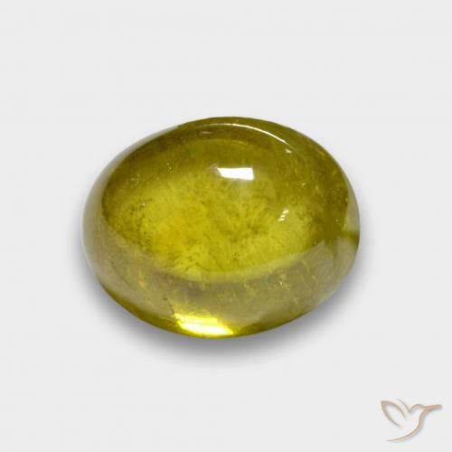 3.44ct Натуральный Светло-желтый Сфен, Овал, Полупрозрачный
