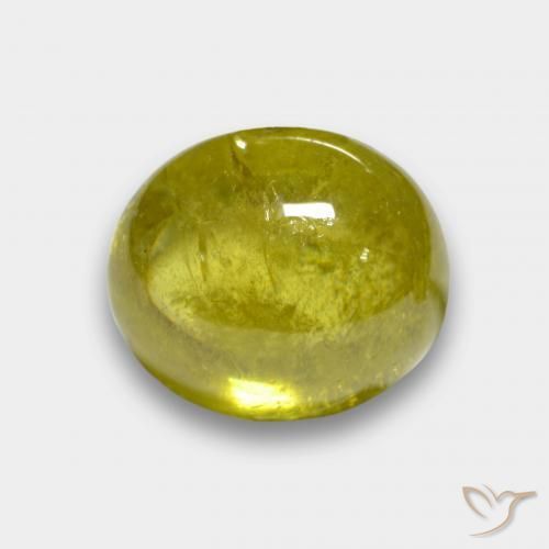 3.77ct Натуральный Средний желтый Сфен, Овал, Полупрозрачный