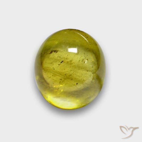 3.29ct Натуральный Лимонно-желтый Сфен, Овал, Полупрозрачный