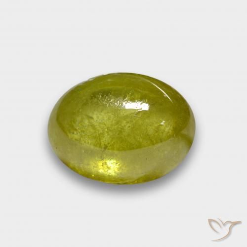 3.47ct Натуральный Ананас желтый Сфен, Овал, Полупрозрачный