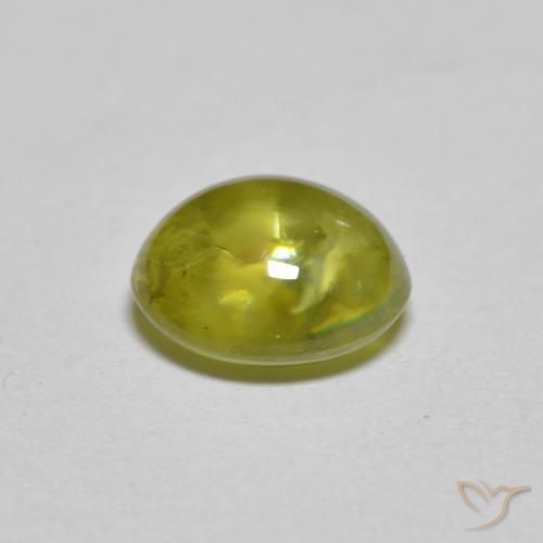 1.57 карата, натуральный Medium Light Green Сфен, Овал, Прозрачный