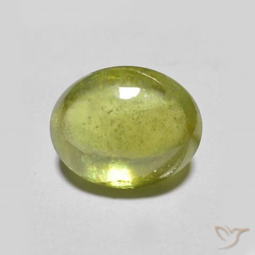 2.07ct Натуральный Светло-землисто-зеленый Сфен, Овал, Полупрозрачный