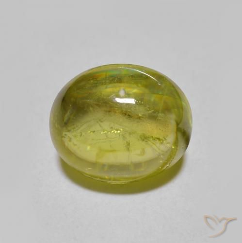 2.23ct Натуральный Теплый лесной зеленый Сфен, Овал, Полупрозрачный