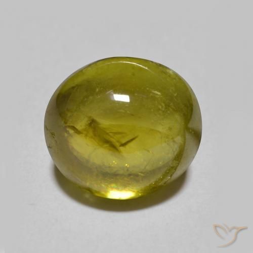 3.33ct Натуральный Землисто-зеленый Сфен, Овал, Полупрозрачный