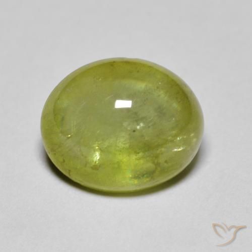 2.88ct Натуральный Оливковый Зеленый Сфен, Овал, Прозрачный