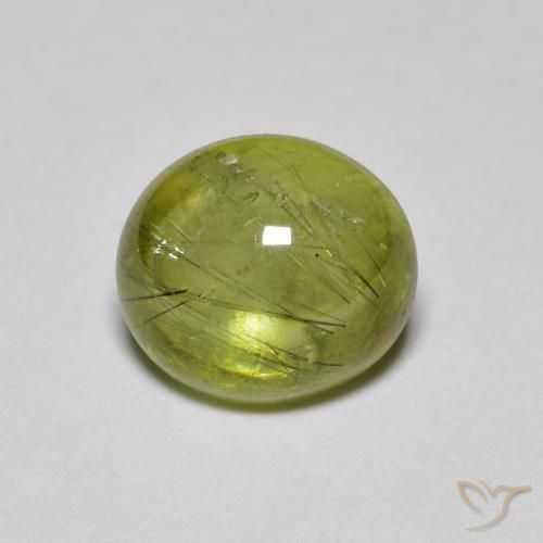 2.05ct Натуральный Светлый лесной зеленый Сфен, Овал, Прозрачный