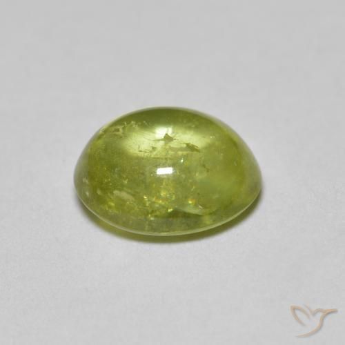 1.63 карата, натуральный Medium Light Green Сфен, Овал, Прозрачный