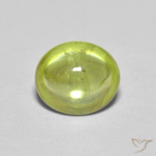 1.17ct Натуральный Теплый лесной зеленый Сфен, Овал, Прозрачный
