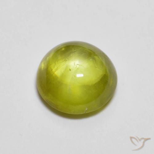 1.33ct Натуральный Теплый лесной зеленый Сфен, Овал, Прозрачный