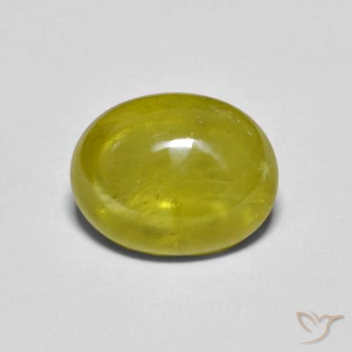 2.34ct Натуральный Теплый лесной зеленый Сфен, Овал, Прозрачный