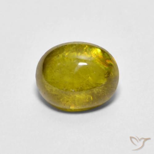 1.13ct Натуральный Темно-желтый Сфен, Овал, Прозрачный