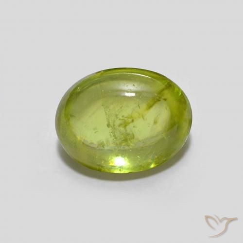 1.76ct Натуральный Оливковый Зеленый Сфен, Овал, Прозрачный