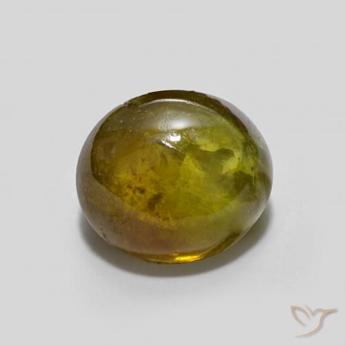 2.57ct Натуральный Теплый зеленый Сфен, Овал, Полупрозрачный
