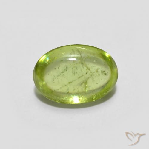 1.26ct Натуральный Ярко-зеленый Сфен, Овал, Прозрачный