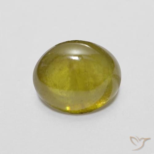1.72ct Натуральный Лимонно-желтый Сфен, Овал, Полупрозрачный