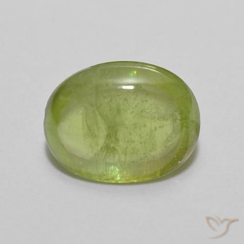 1.89ct Натуральный Средний зеленый Сфен, Овал, Прозрачный