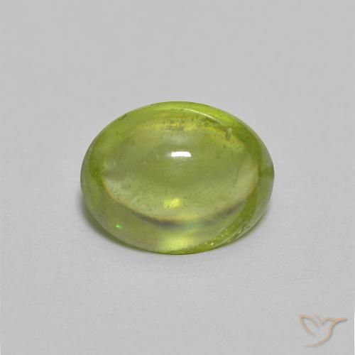 1.50ct Натуральный Оливковый Зеленый Сфен, Овал, Прозрачный