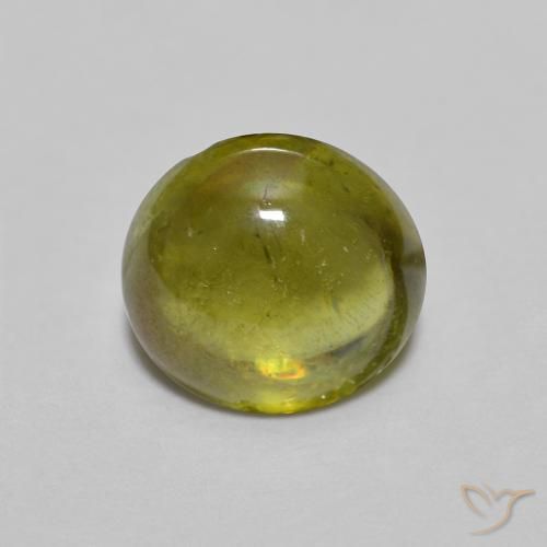 1.38ct Натуральный Теплый лесной зеленый Сфен, Овал, Прозрачный